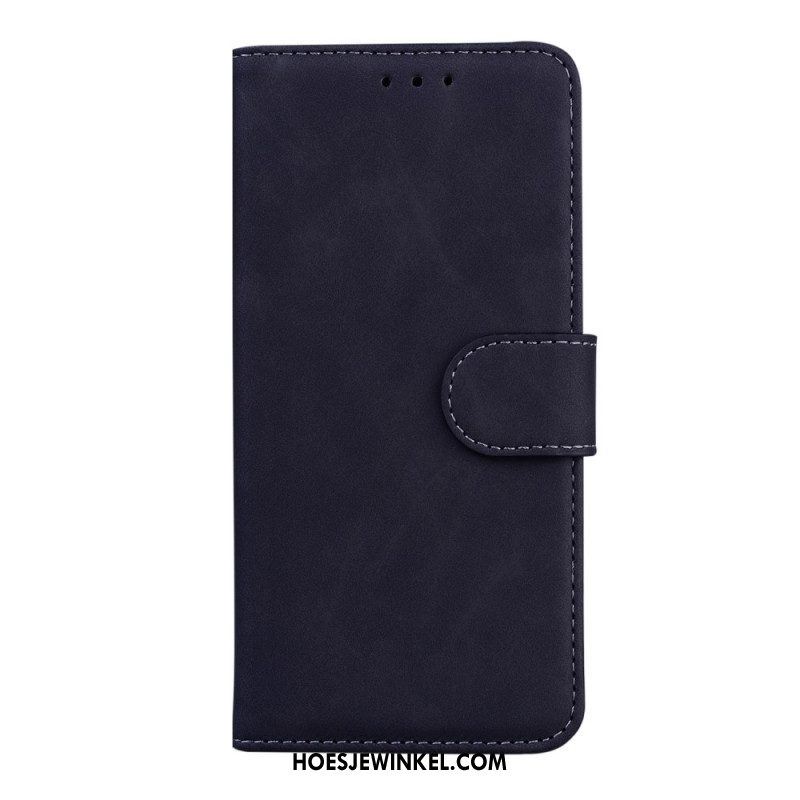 Folio-hoesje voor Moto E40 / E30 / E20 Monochroom Leereffect