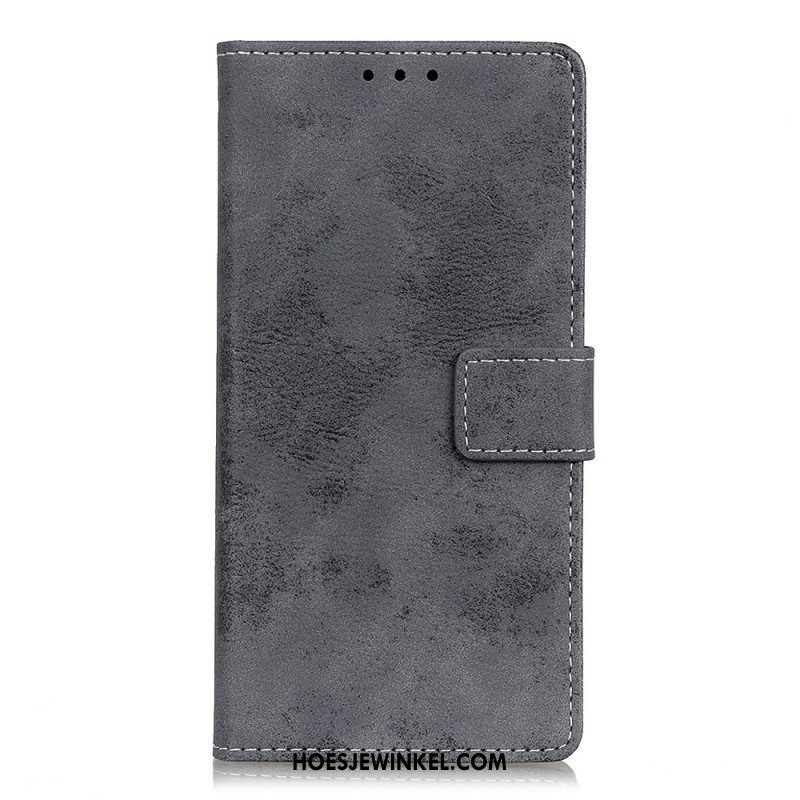 Folio-hoesje voor Moto E40 / E30 / E20 Vintage Leereffect