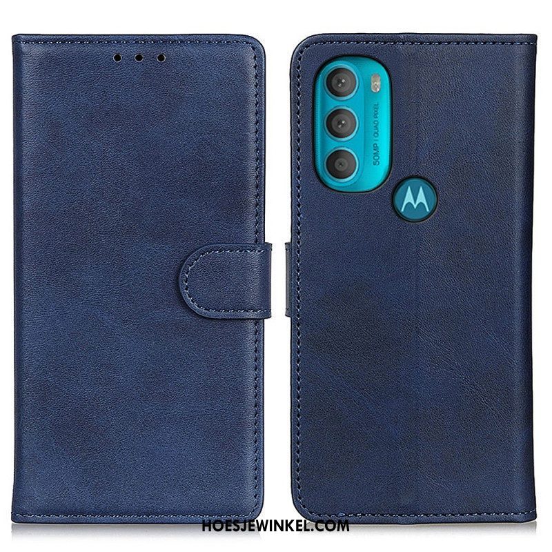 Folio-hoesje voor Moto G71 5G Retro Mat Leereffect