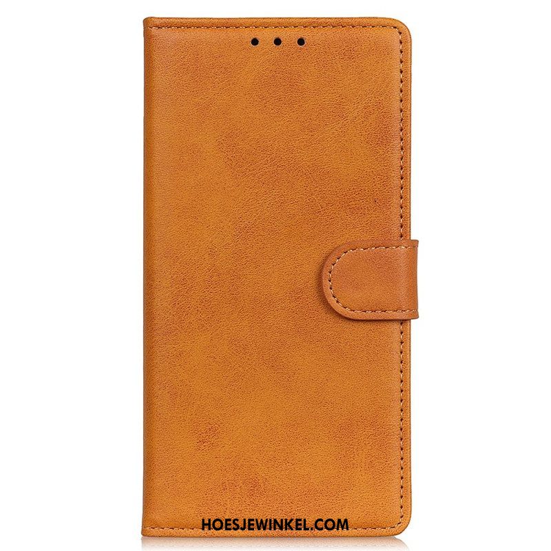 Folio-hoesje voor Moto G71 5G Retro Mat Leereffect