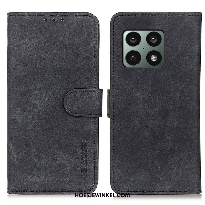 Folio-hoesje voor OnePlus 10 Pro 5G Mat Vintage Leereffect Khazneh