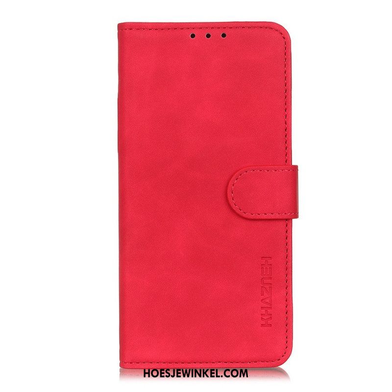 Folio-hoesje voor OnePlus 10 Pro 5G Mat Vintage Leereffect Khazneh