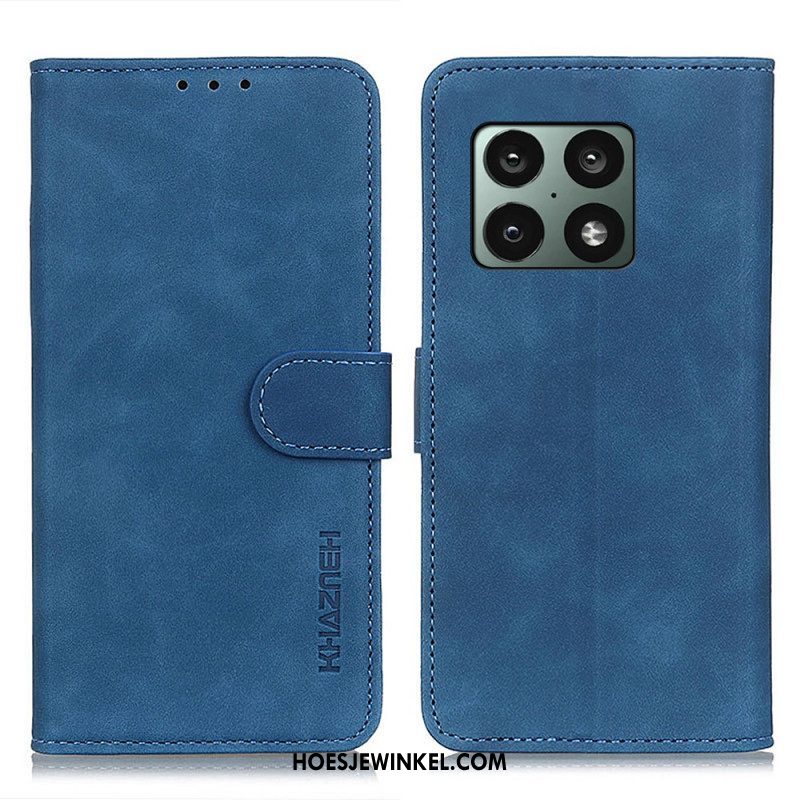 Folio-hoesje voor OnePlus 10 Pro 5G Mat Vintage Leereffect Khazneh