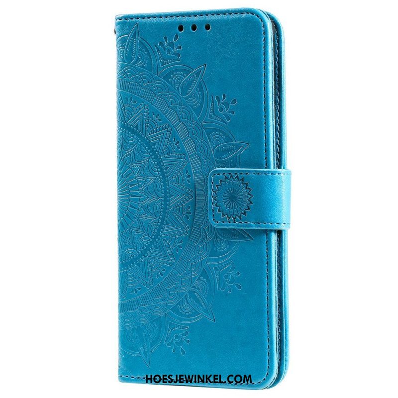 Folio-hoesje voor OnePlus 10T 5G Met Ketting Strappy Zon Mandala