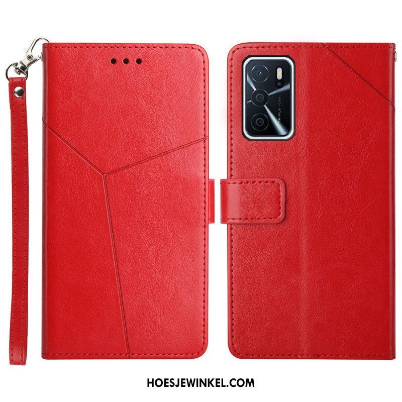 Folio-hoesje voor Oppo A16 / A16s Stijl Leer Geo Y Design