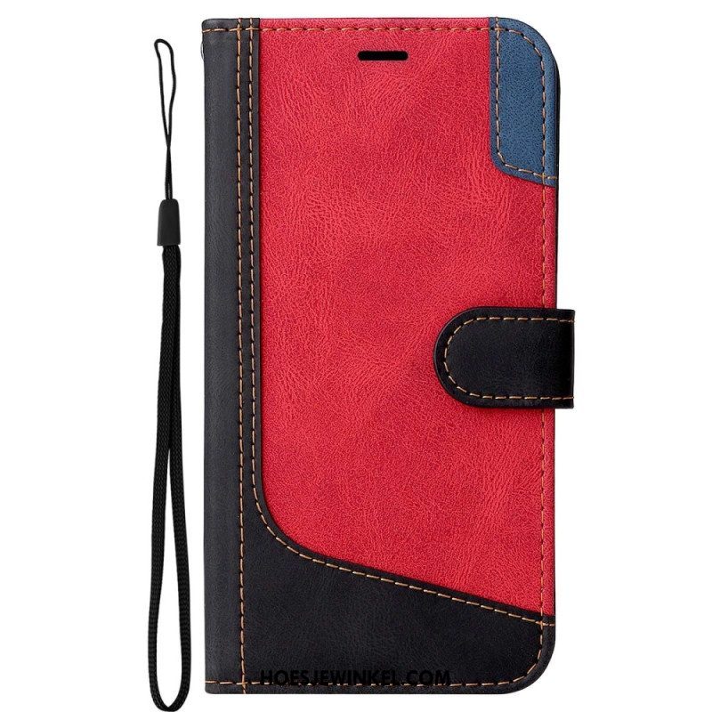 Folio-hoesje voor Oppo A94 5G Driekleur Met Lanyard