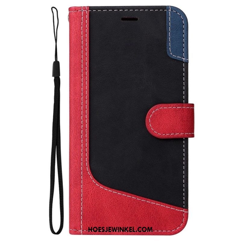 Folio-hoesje voor Oppo A94 5G Driekleur Met Lanyard