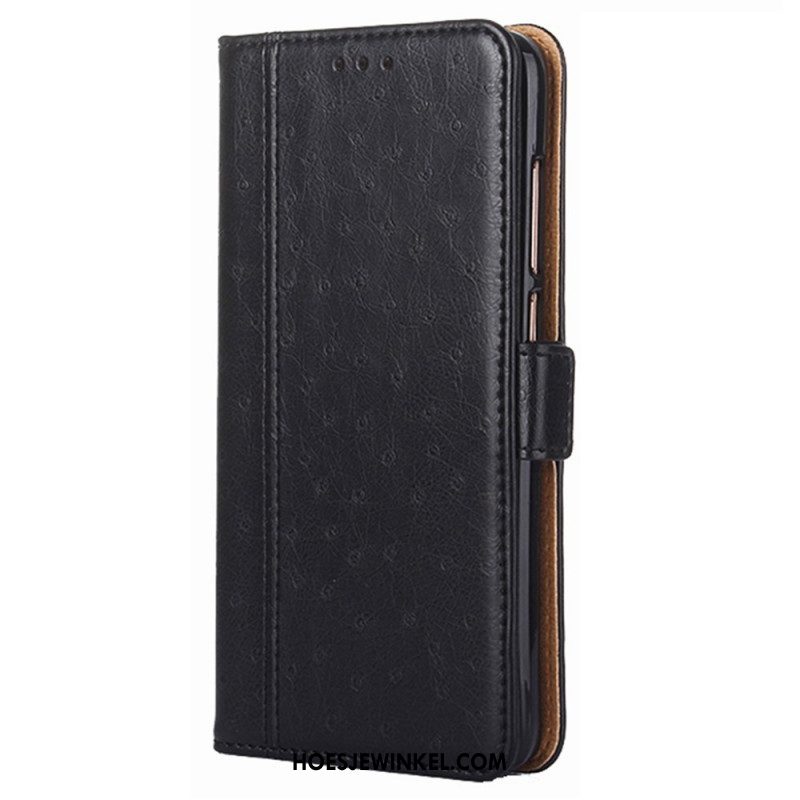 Folio-hoesje voor Oppo Find X5 Pro Bicolor Struisvogel Huidtextuur