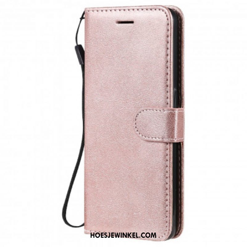 Folio-hoesje voor Oppo Reno 6 5G Met Ketting Effen Kleur Serie Strappy