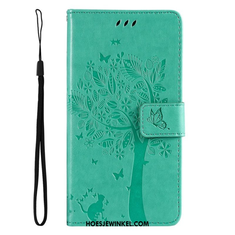 Folio-hoesje voor Oppo Reno 8 Pro Met Ketting Boom En Strappy Cat