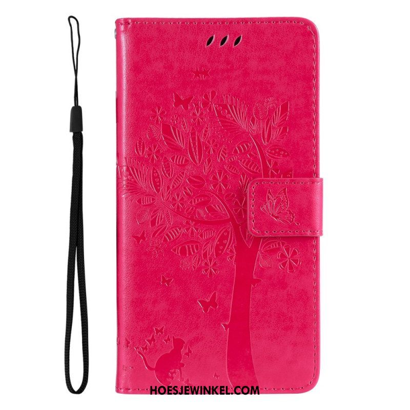 Folio-hoesje voor Oppo Reno 8 Pro Met Ketting Boom En Strappy Cat