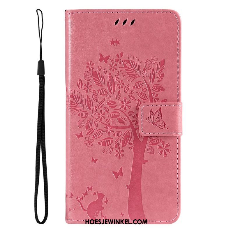 Folio-hoesje voor Oppo Reno 8 Pro Met Ketting Boom En Strappy Cat