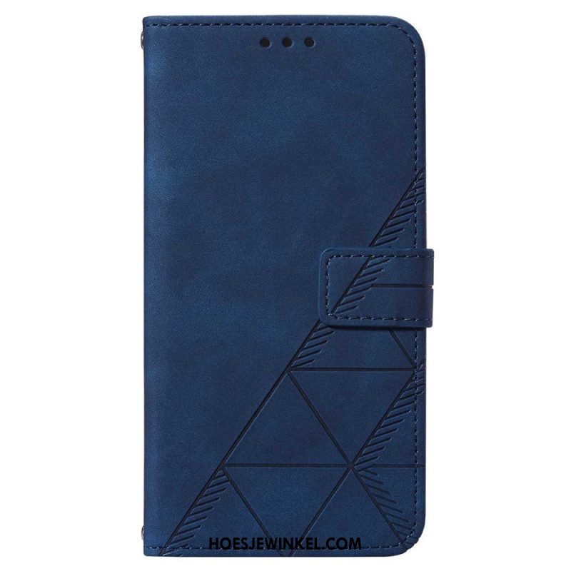 Folio-hoesje voor Samsung Galaxy A14 / A14 5G Driehoeken Met Lanyard