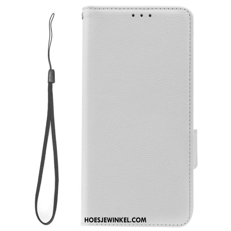 Folio-hoesje voor Samsung Galaxy A14 / A14 5G Met Ketting Strappy Litchi Lederen Stijl