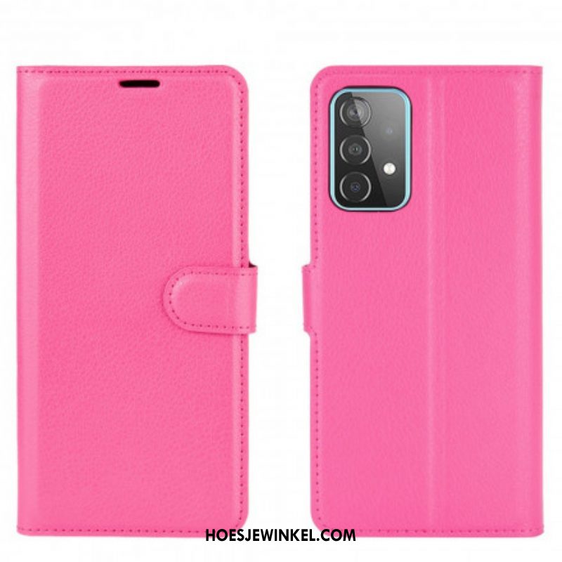 Folio-hoesje voor Samsung Galaxy A52 4G / A52 5G / A52s 5G Klassieke Lychee