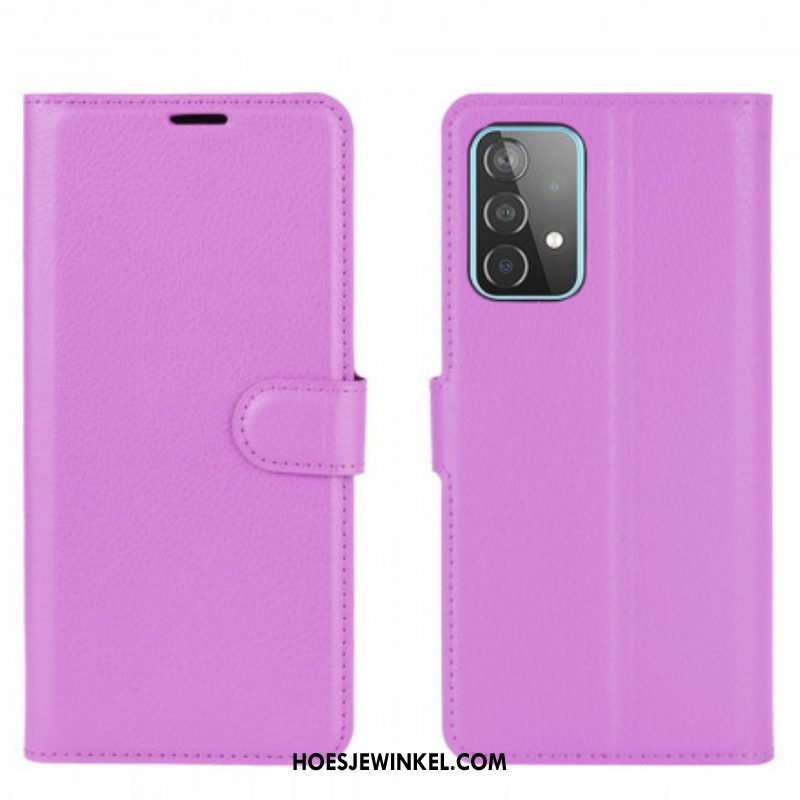 Folio-hoesje voor Samsung Galaxy A52 4G / A52 5G / A52s 5G Klassieke Lychee