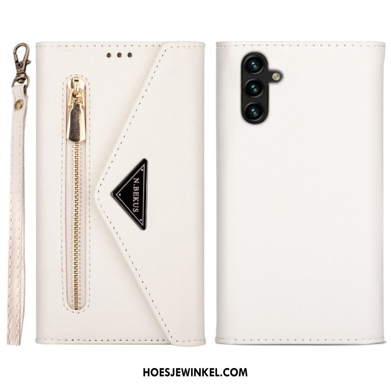 Folio-hoesje voor Samsung Galaxy A54 5G N.bekus Lanyard En Schouderriem