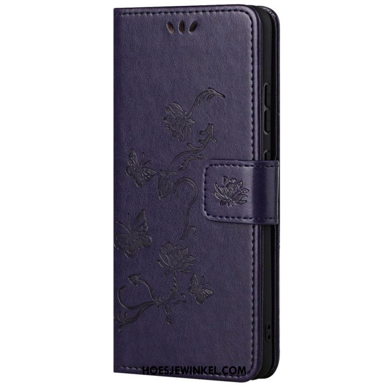 Folio-hoesje voor Samsung Galaxy M23 5G Met Ketting Riem Bloemen