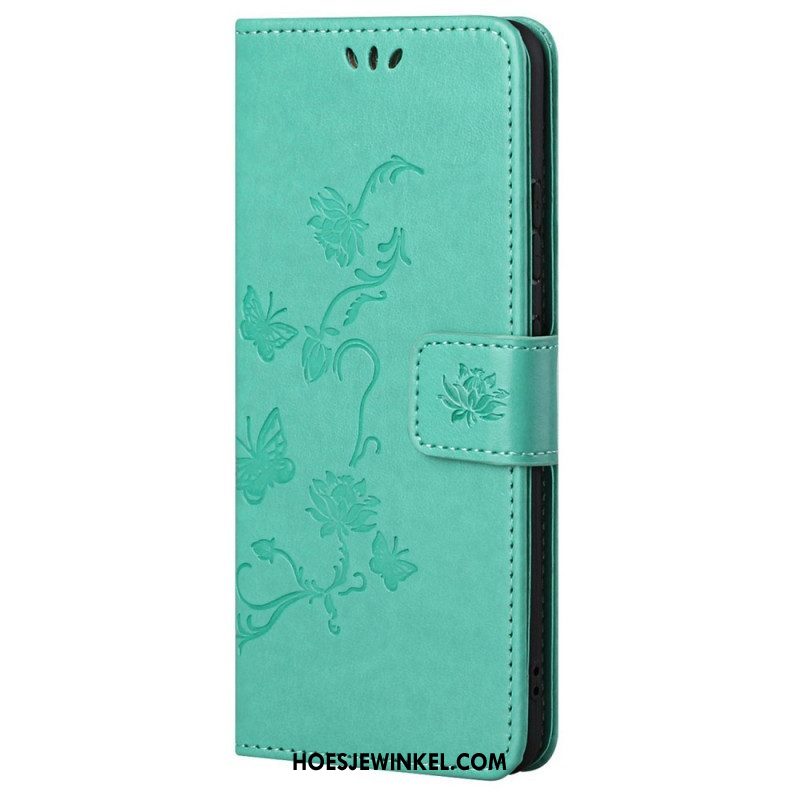 Folio-hoesje voor Samsung Galaxy M23 5G Met Ketting Riem Bloemen