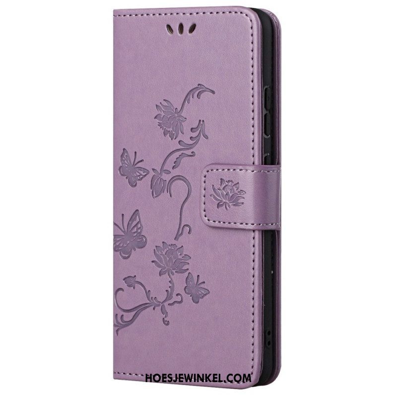 Folio-hoesje voor Samsung Galaxy M23 5G Met Ketting Riem Bloemen