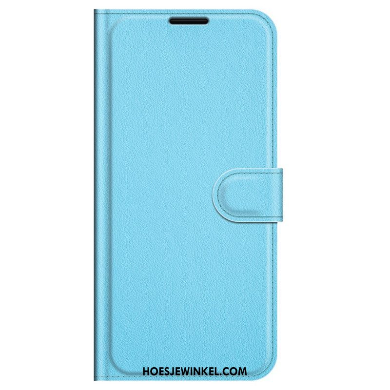 Folio-hoesje voor Samsung Galaxy M32 Klassiek Litchi-leereffect