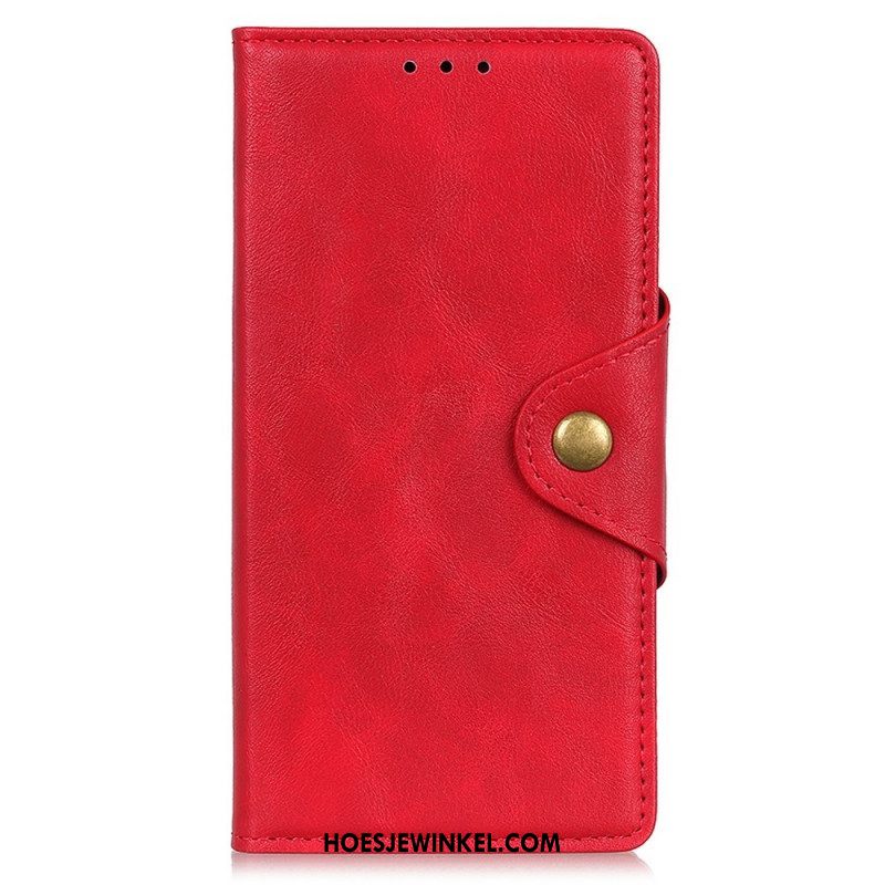 Folio-hoesje voor Samsung Galaxy M33 5G Knoop Van Imitatieleer