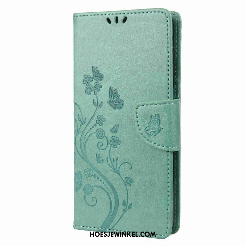 Folio-hoesje voor Samsung Galaxy M53 5G Met Ketting Riem Bloemen