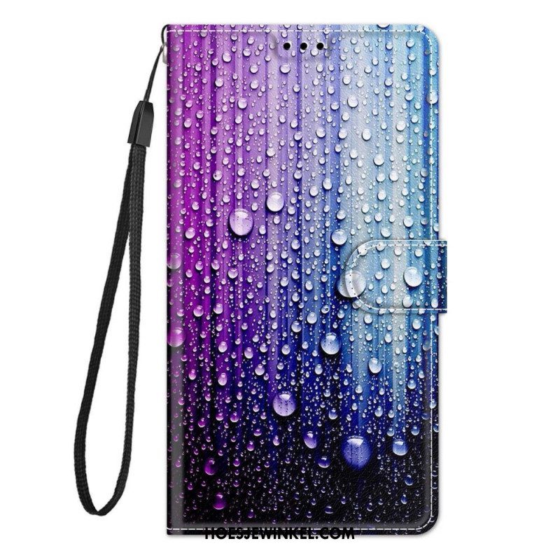 Folio-hoesje voor Samsung Galaxy M53 5G Met Ketting String Druppels