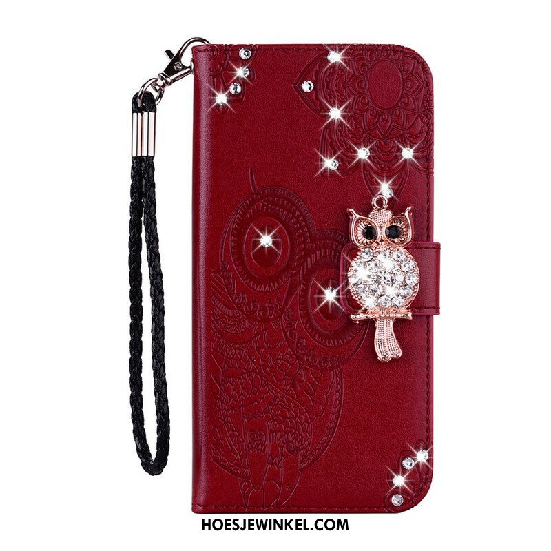 Folio-hoesje voor Samsung Galaxy S21 5G Uil Mandala En Charme