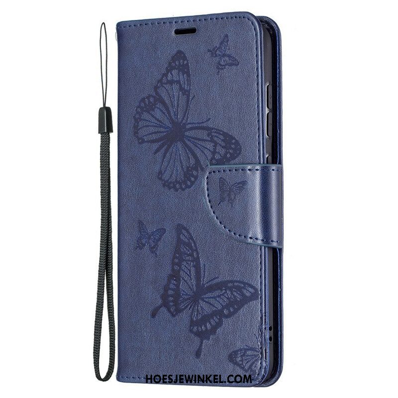 Folio-hoesje voor Samsung Galaxy S21 FE Vlinders Tijdens De Vlucht Met Lanyard