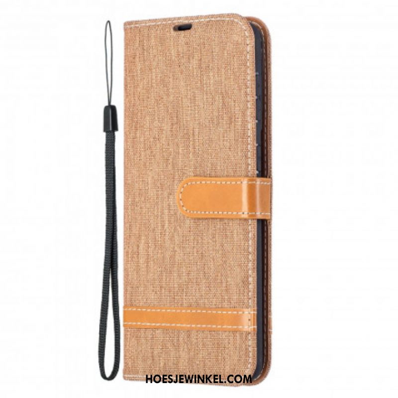 Folio-hoesje voor Samsung Galaxy S21 Plus 5G Met Ketting Band Van Stof En Leereffect