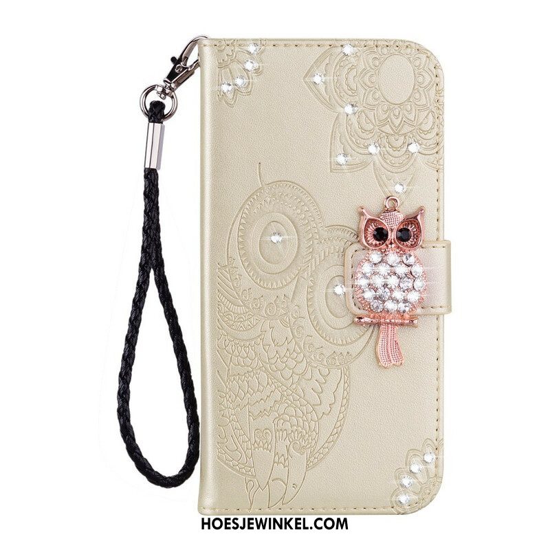 Folio-hoesje voor Samsung Galaxy S21 Plus 5G Uil Mandala En Charme