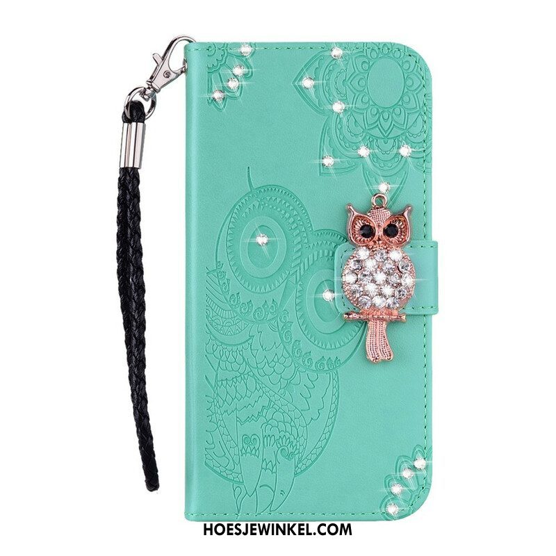 Folio-hoesje voor Samsung Galaxy S21 Plus 5G Uil Mandala En Charme