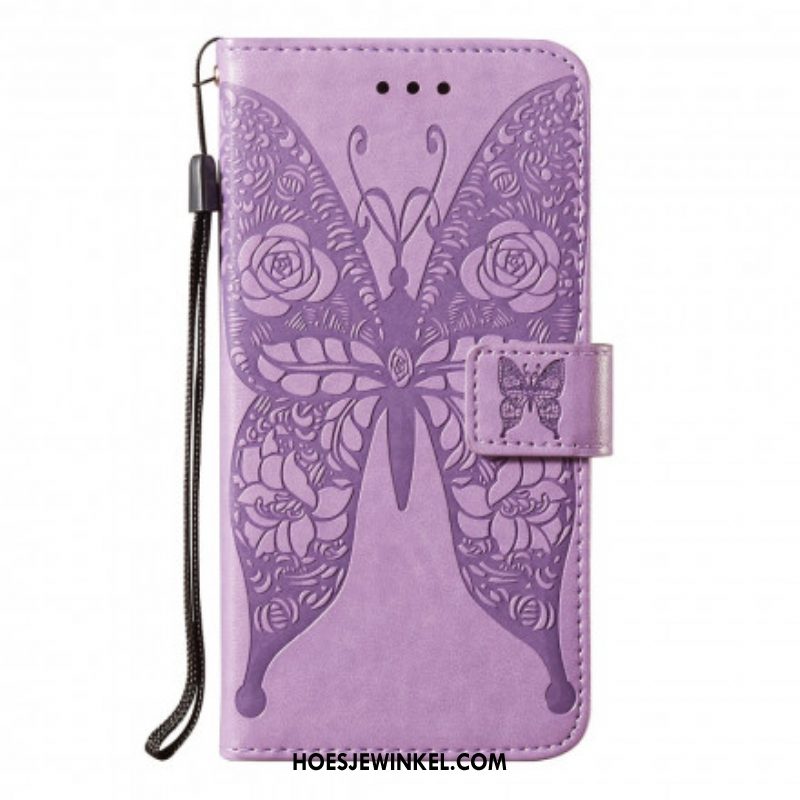 Folio-hoesje voor Samsung Galaxy S21 Ultra 5G Vlinders Bloemenpatroon