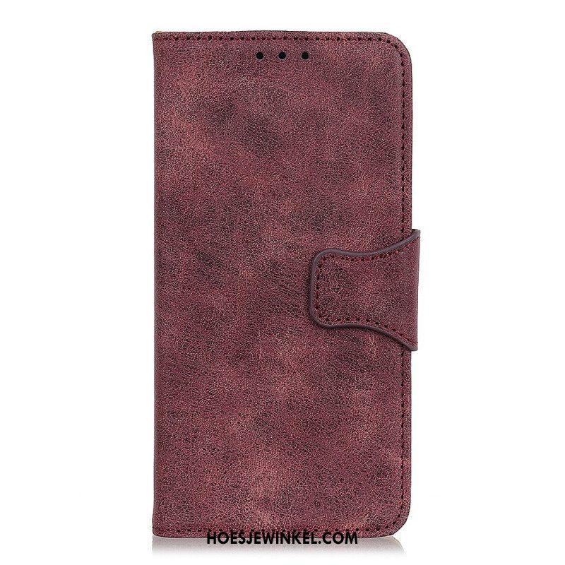 Folio-hoesje voor Samsung Galaxy S22 5G Vintage Gespleten Leer