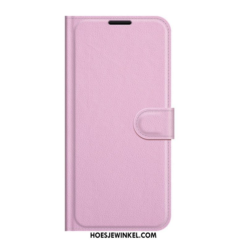 Folio-hoesje voor Samsung Galaxy S22 Plus 5G Klassiek Litchi-leereffect