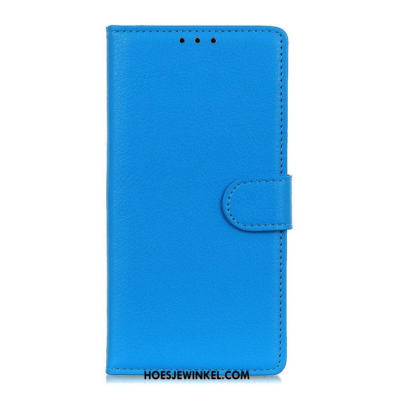 Folio-hoesje voor Samsung Galaxy S22 Ultra 5G Traditioneel Litchi-leer