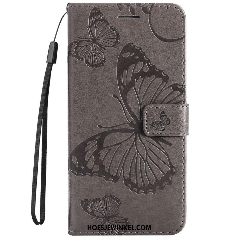 Folio-hoesje voor Samsung Galaxy S23 5G Met Ketting Gigantische Riemvlinders