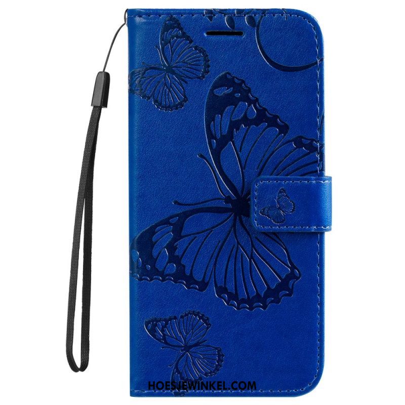 Folio-hoesje voor Samsung Galaxy S23 5G Met Ketting Gigantische Riemvlinders