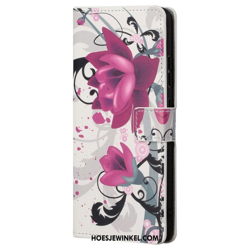 Folio-hoesje voor Samsung Galaxy S23 5G Tropische Bloemen