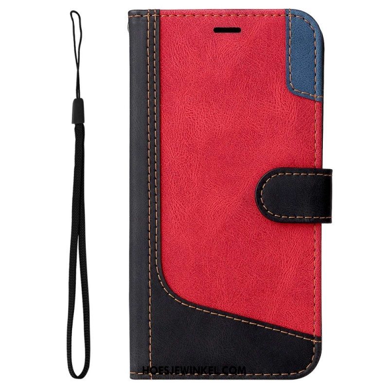 Folio-hoesje voor Samsung Galaxy S23 5G Tweekleurig Met Riem