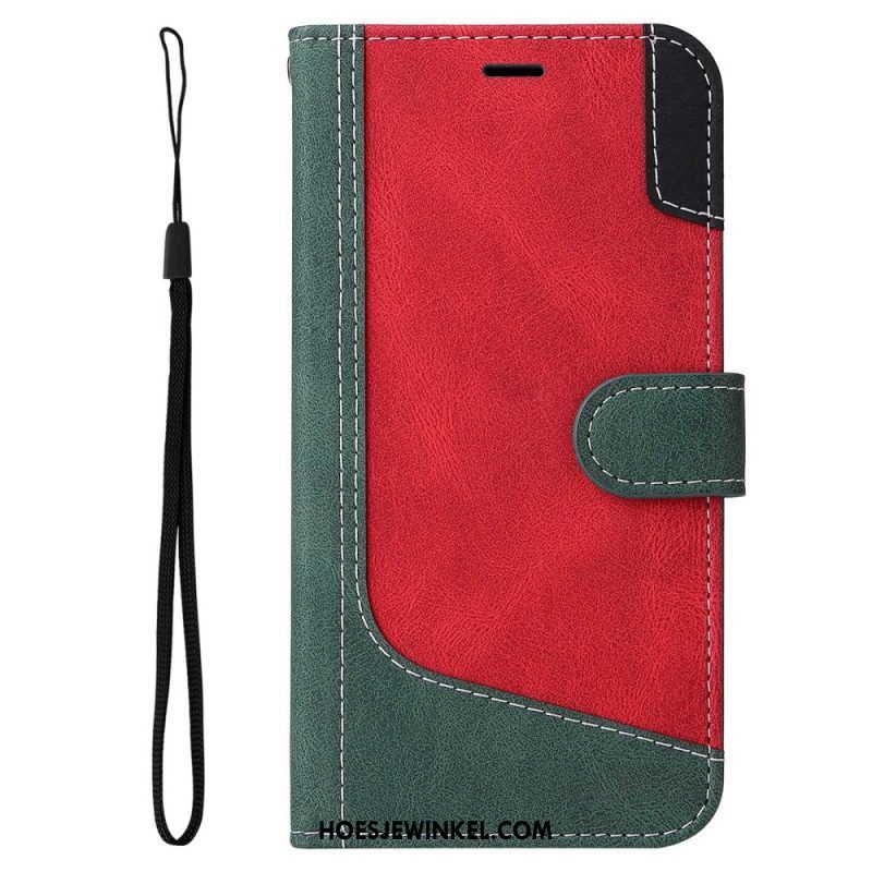 Folio-hoesje voor Samsung Galaxy S23 5G Tweekleurig Met Riem