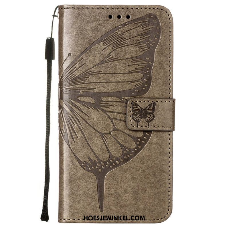 Folio-hoesje voor Samsung Galaxy S23 Plus 5G Met Ketting Barokke Strappy Vlinder