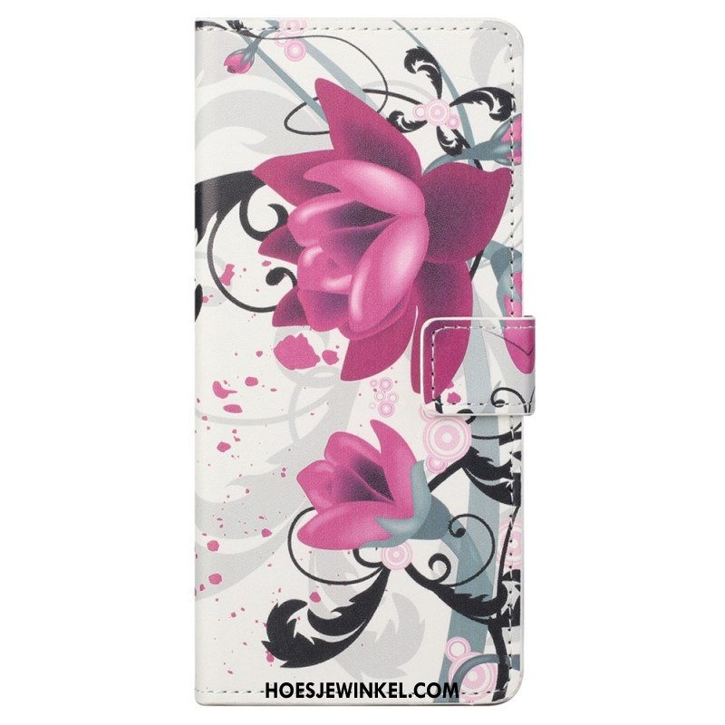 Folio-hoesje voor Samsung Galaxy S23 Plus 5G Tropische Bloemen