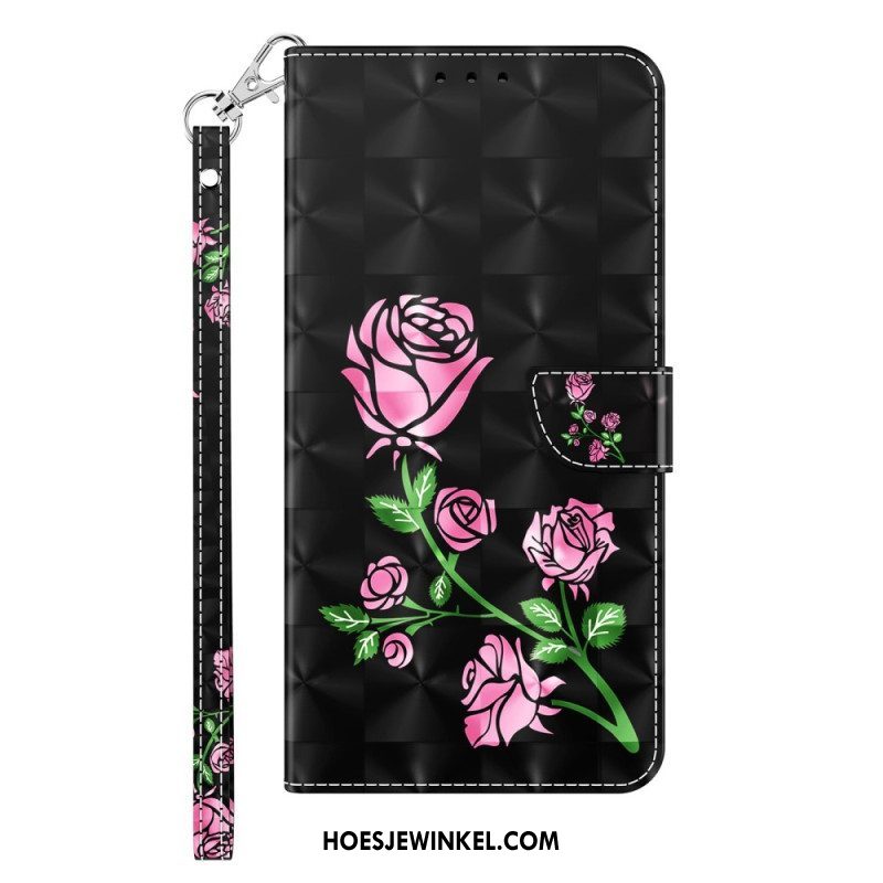 Folio-hoesje voor Sony Xperia 1 IV Rozen Met Lanyard