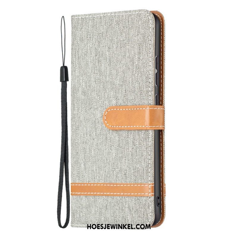 Folio-hoesje voor Xiaomi 12 / 12X Met Ketting Band Van Stof En Leereffect