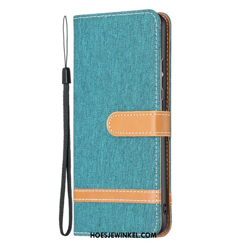 Folio-hoesje voor Xiaomi 12 / 12X Met Ketting Band Van Stof En Leereffect