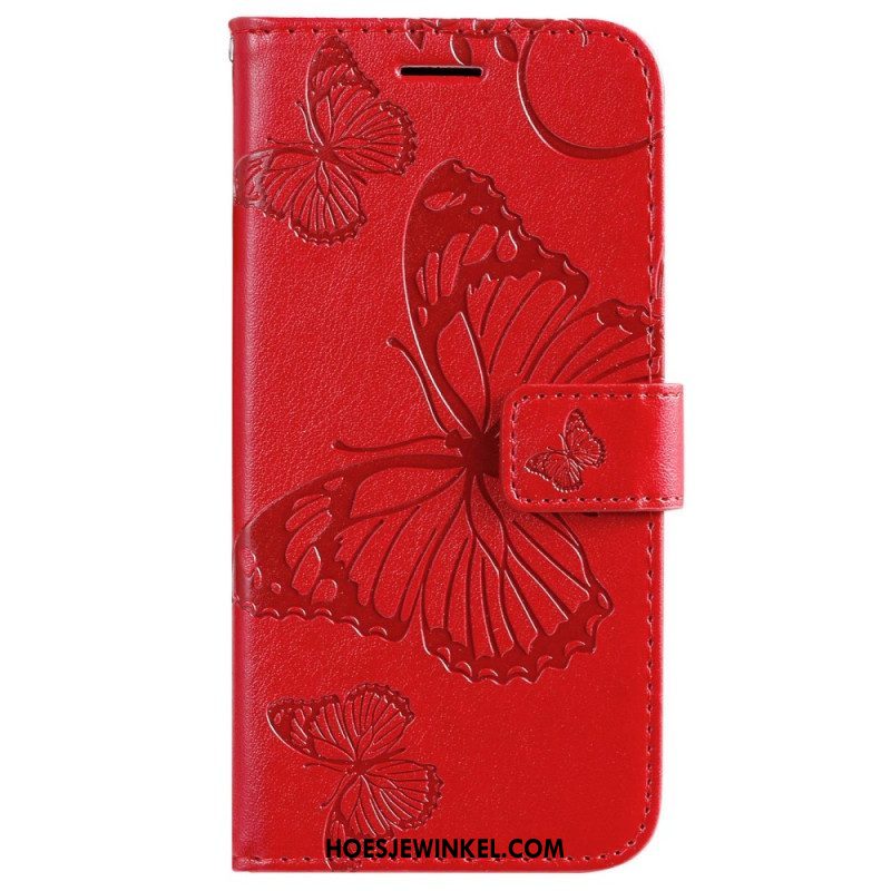 Folio-hoesje voor Xiaomi 12 / 12X Met Ketting Gigantische Riemvlinders