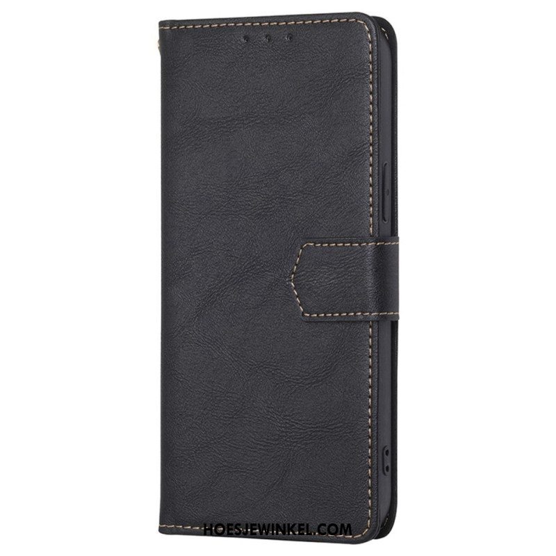 Folio-hoesje voor Xiaomi 12T / 12T Pro Couture-leereffect