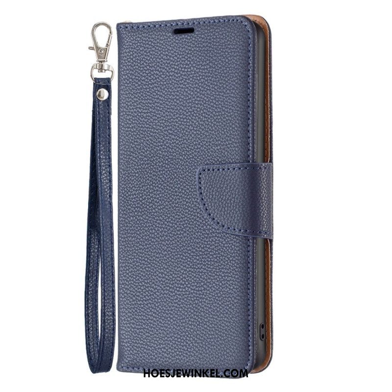 Folio-hoesje voor Xiaomi 12T / 12T Pro Met Ketting Strappy Litchi Lederen Stijl